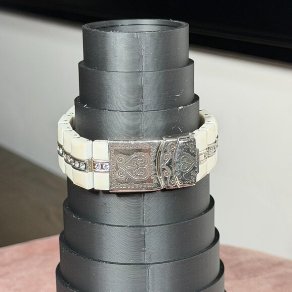 Brighton Dana Point White Link Watch with Swarovski Crystals β Needs Battery - Picture 12 of 12